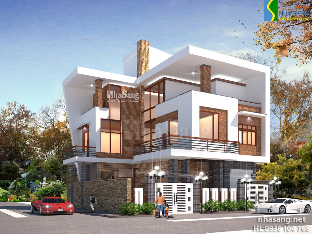 mẫu thiết kế biệt thự hiện đại 3 tầng đẹp